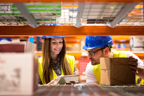 Workers doing inventory